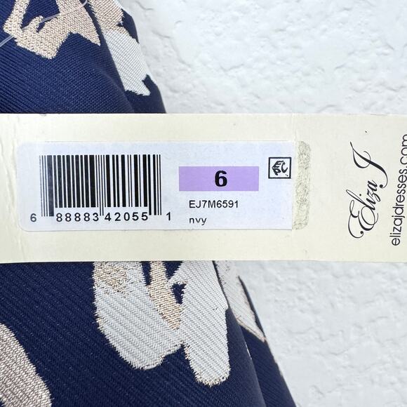 Eliza J Womens Pleated Abstract Jacquard Skirt Size 6 Metallic Office Party Blue - Picture 4 of 10